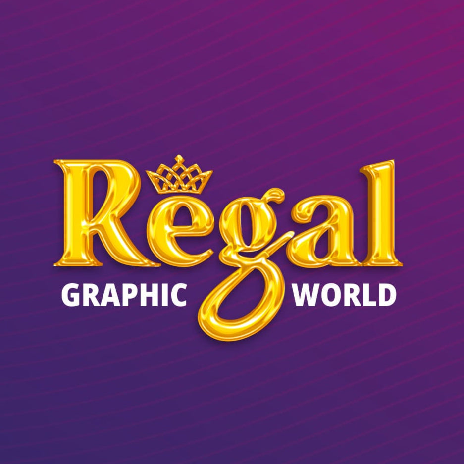 Regal Graphic World logo in gold on a purple background